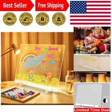 11.8"x8.5" LED Drawing Board with 12 Markers, Brightness Adjustment Touch But...