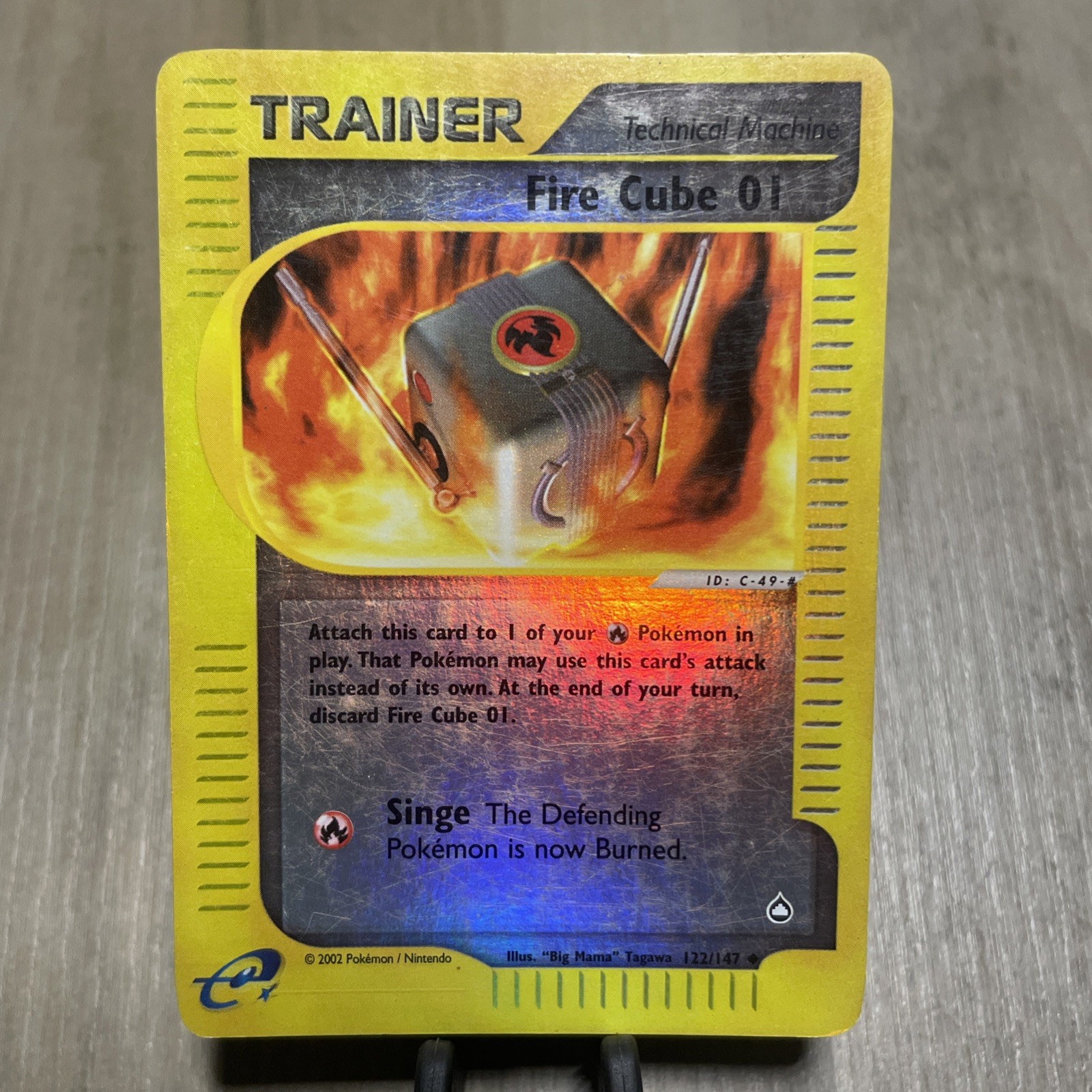 Fire Cube 01 #122/147 Aquapolis Reverse Holo Trainer NM