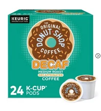 The Original Donut Shop Decaf Keurig K-Cup Pods, Medium Roast Coffee, 24 Count