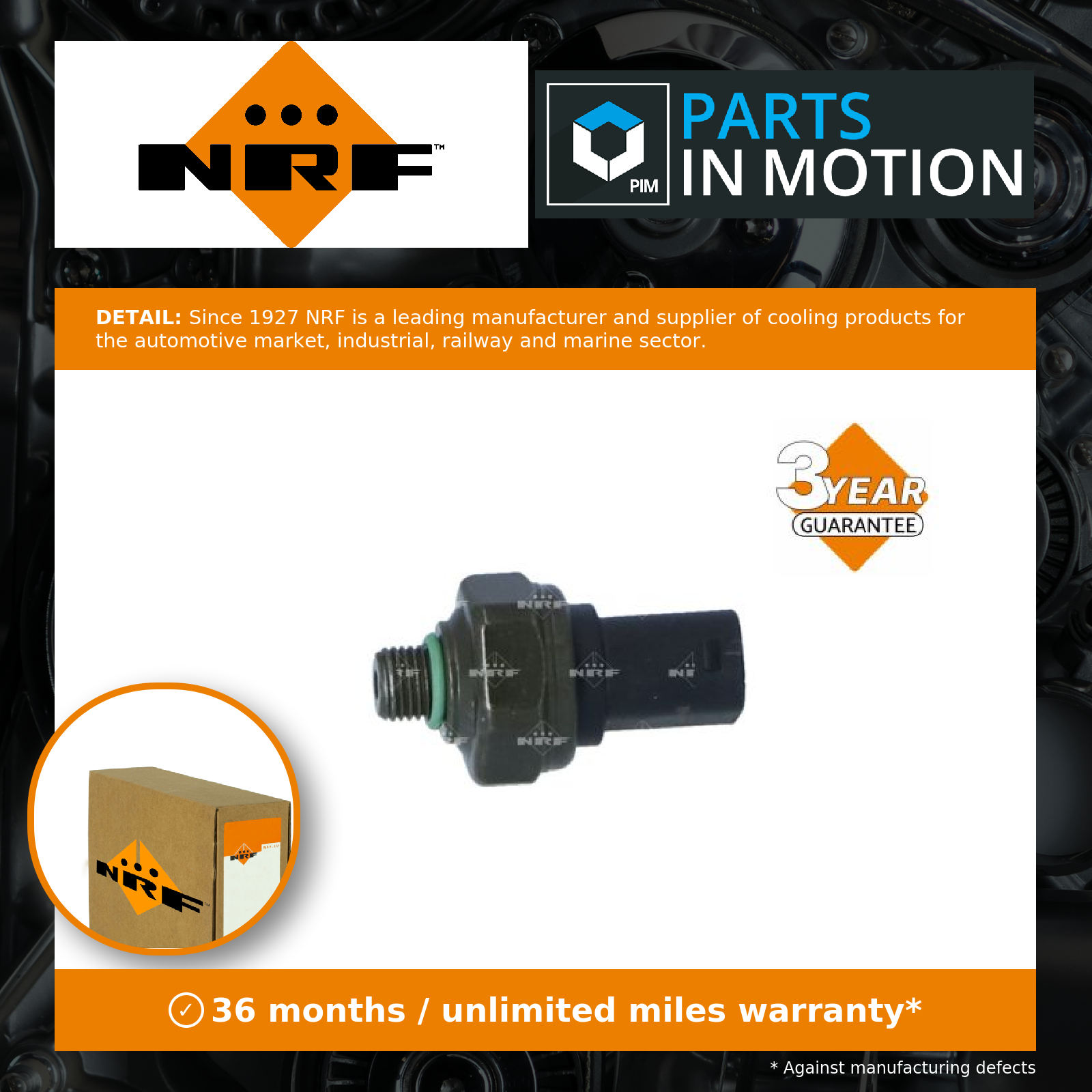 Air Con Pressure Switch fits BMW 116 1.5 1.6 2.0 2004 on AC Conditioning NRF New - Image 6