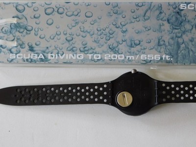 Swatch Watch Scuba 200 Black Wave SDB102 1992 | eBay