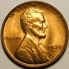1939 D Lincoln Wheat Cent Penny RED BU  Actual Coin Pictured