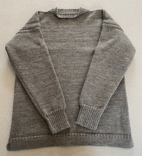 LE TRICOTEUR JUMPER GUERNSEY SZ LARGE 42” CHEST 100% WOOL FISHERMAN GREY VINTAGE
