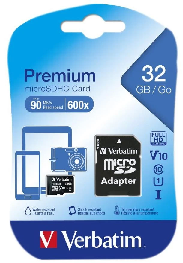 VERBATIM - Kad Memori MicroSDHC Premium U1 & Adaptor SD, 32GB - Image 3 of 3
