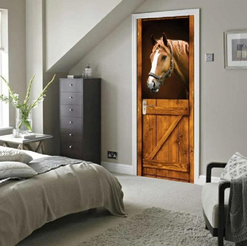 3D Ancient Rustic Barn Door Sticker Decal Self-adhesive Wrap Mural Home Decor - image 4 of 4