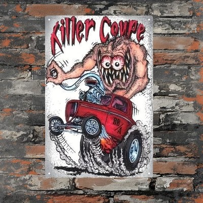 Tin Metal Signs Home Décor Ed Big Daddy Roth Wall Art Retro Monster Driver & Red