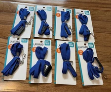 NEW 8 Pack Blue Lanyard with Swivel J Hook