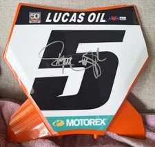Ryan Dungey #5 Signed Front Number Plate KTM - Lucas Oil Motocross - Replica JSA