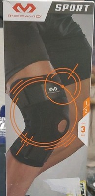 McDavid Sport Knee Brace Adjustable With Hinges S/M Black Stabilization