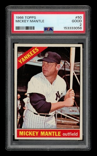 1966 Topps Set-Break # 50 Mickey Mantle PSA 2 GOOD