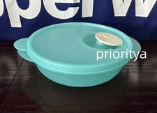 Tupperware CrystalWave Microwave PLUS 1 3/4 cup/400ml Bowl Translucent Blue New