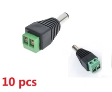 10pcs 2.1 x 5.5mm DC Power Male Plug Jack Adapter Connector Socket for CCTV