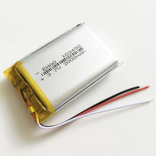 Batteria 103450 3,7V 2000mAh ricaricabile Li-Po Polimeri Litio Battery 3 fili  - Foto 6 di 10