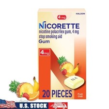 Nicotine Gum 4mg Fruit Chill Stop Smoking Aid Chewing Cravings Relief 20ct New