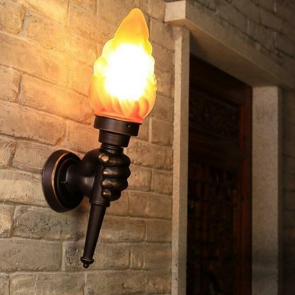 Wall Lamp Creative Torch Hand Outdoor Lights Fixtures Home Decorations