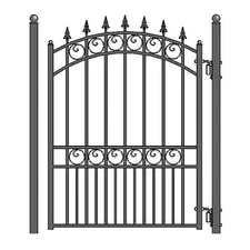 ALEKO London Style Ornamental Steel Garden 5 x 4 ft Pedestrian Gate