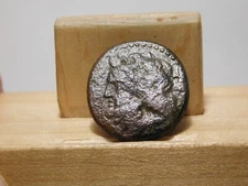 Sicily, Syracuse ae 22 mm, head of Zeus/Nike driving biga, 212 BC ?