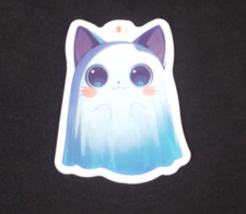 Kitten Ghost Cute Spooky Halloween Sticker 2" x 1.5" K 