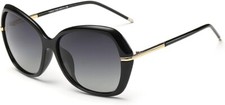 New DONNA Women's Classic Polarized Sunglasses Shades Ultralight D72 Black
