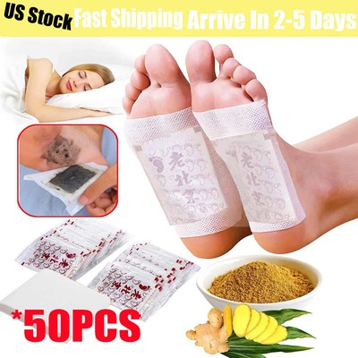 100PCS Detox Foot Patches Pads Body Toxins Feet Slimming Deep Cleansing Herbal