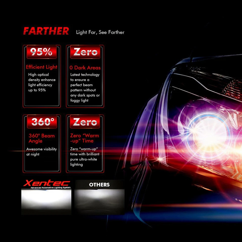 9005 + H11 6000K 2000W 300000LM Combo CREE LED Kit de Faros Bombilla Alta Baja Foto 4 de 4