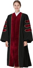 Deluxe Doctoral Academic Gown Only - Scarlet with Gold Piping