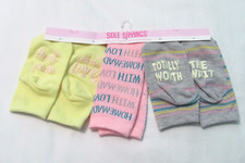 NEW 3 SOLE SAYINGS BABY GIRL'S LOW CUT SOCKS "HOME MADE WITH LOVE"