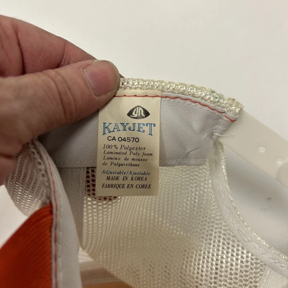 NoS Nuevo De Colección Años 80 Kayjet Naranja Malla CAMIONERO Sombrero WOOLLEY BOOGER Perforación Snapback Foto 3 de 4