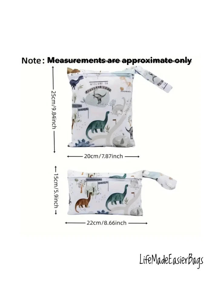 Wet Dry Bags Set Waterproof Reusable Swimsuit Diapers Laundry Stroller Bag Pouch - Image 3 of 4