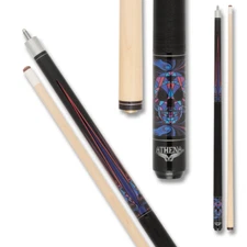 Athena ATH55 Blue Kaleidoscope Skull Pool Cue  Billiard Stick Billiards Cues