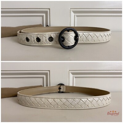 Authentic Bottega Veneta Cream Leather Intrecciato Woven  display picture 1