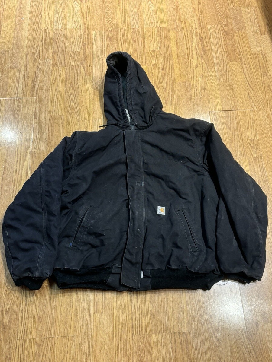 Carhartt Fire Resistant Hooded Jacket Quilted Lined DNY USA Made 