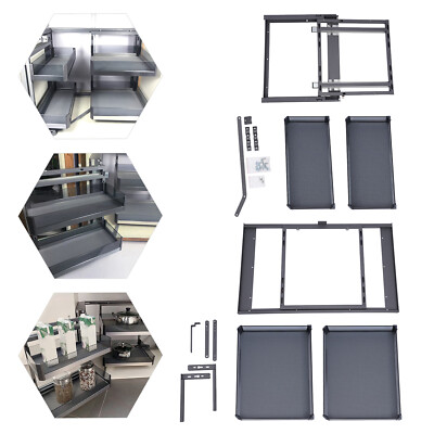 2 Tiers Swing Tray Blind Corner Soft Close Kitchen Corner Cabinet Pull Out