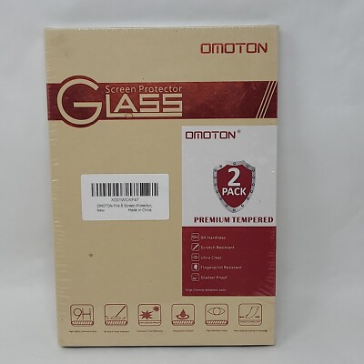 Omoton Glass Screen Protector For Amazon Fire  8 tablet 2 PAck New 9 H