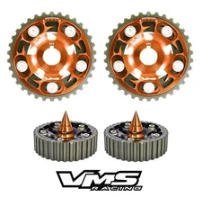 ORANGE VMS RACING ADJUSTABLE CAM GEARS + SPIKED BOLTS HONDA ACURA B16 B18C 