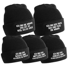 5er Set Beanie Mützen mit Spruch | Ich bin d...