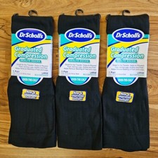 3 Pairs Dr. Scholl's Graduated Compression Health Socks 10-15 mmHg LARGE 10.5-15