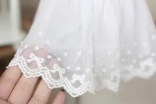 1/4 1/3 BJD Doll Clothes Tulle Short Skirt Embroidered White Lace Bubble Skirt