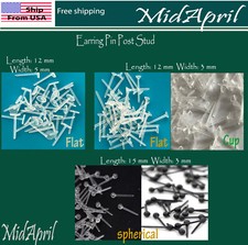 Invisible Plastic Earring Pin Post Stud Rubber hypoallergenic (Pins Only)