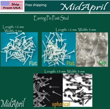 Invisible Plastic Earring Pin Post Stud Rubber hypoallergenic (Pins Only)