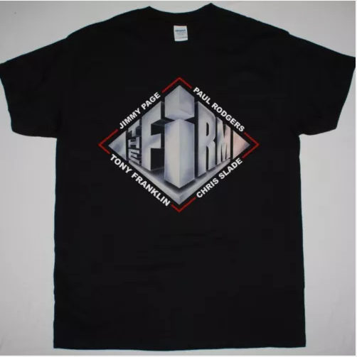 SALE The Firm 1985 Jimmy Page Paul Rodgers Black T-Shirt