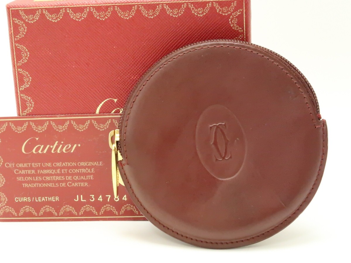 Auth Cartier Must de Cartier Circle Coin Case Leather  display picture 1