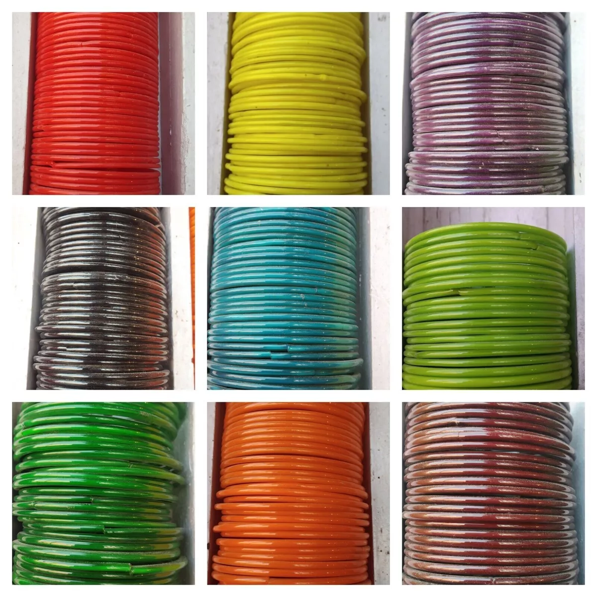 24 pieces Multi Color Wedding Style Plain Glass Bangles Free Shipping