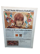 1977 Kodak All American Football Team Original Print Ad vintage 70s