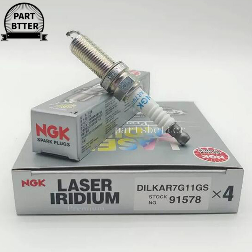 4PC NGK DILKAR7G11GS Laser Iridium Spark Plugs For HONDA  ACCORD CRV CIVIC 91578