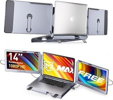 Maxfree F2 Triple Screen Laptop Monitor Extender 360  Rotation Stand-Plug  Play