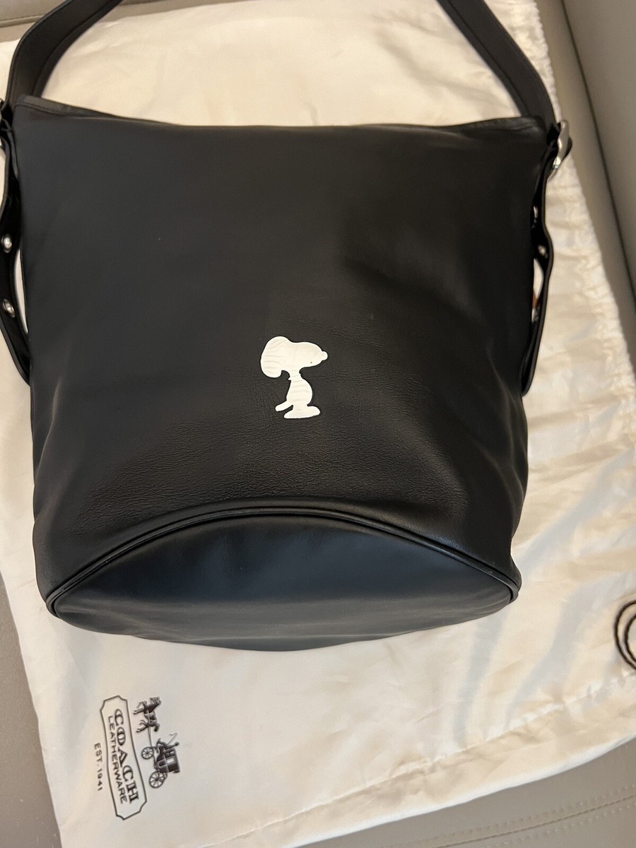 snoopy coach purse black