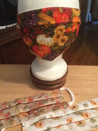 Set of 3 Cotton blend Face Masks Autumn Patterns pkg. #10 | eBay