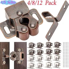 4/8/12pack Vintage Bronze Double Roller Catch Cupboard Cabinet Door Closet Latch