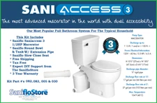 Saniflo SaniAccess 3 Round Kit, W/Extension Pipe & Trim, Free Shipping